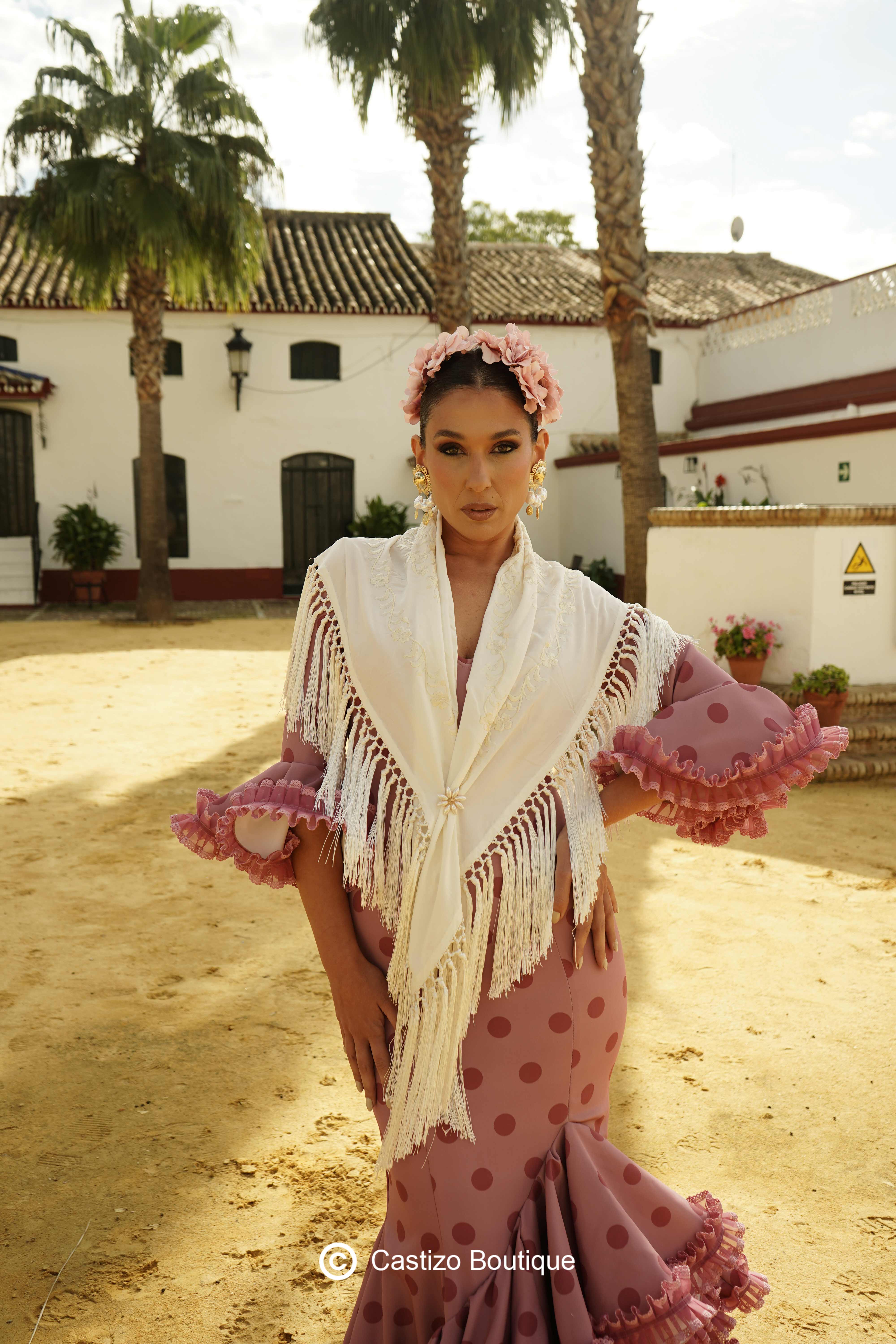 Traje Feria de Lunares Rosa