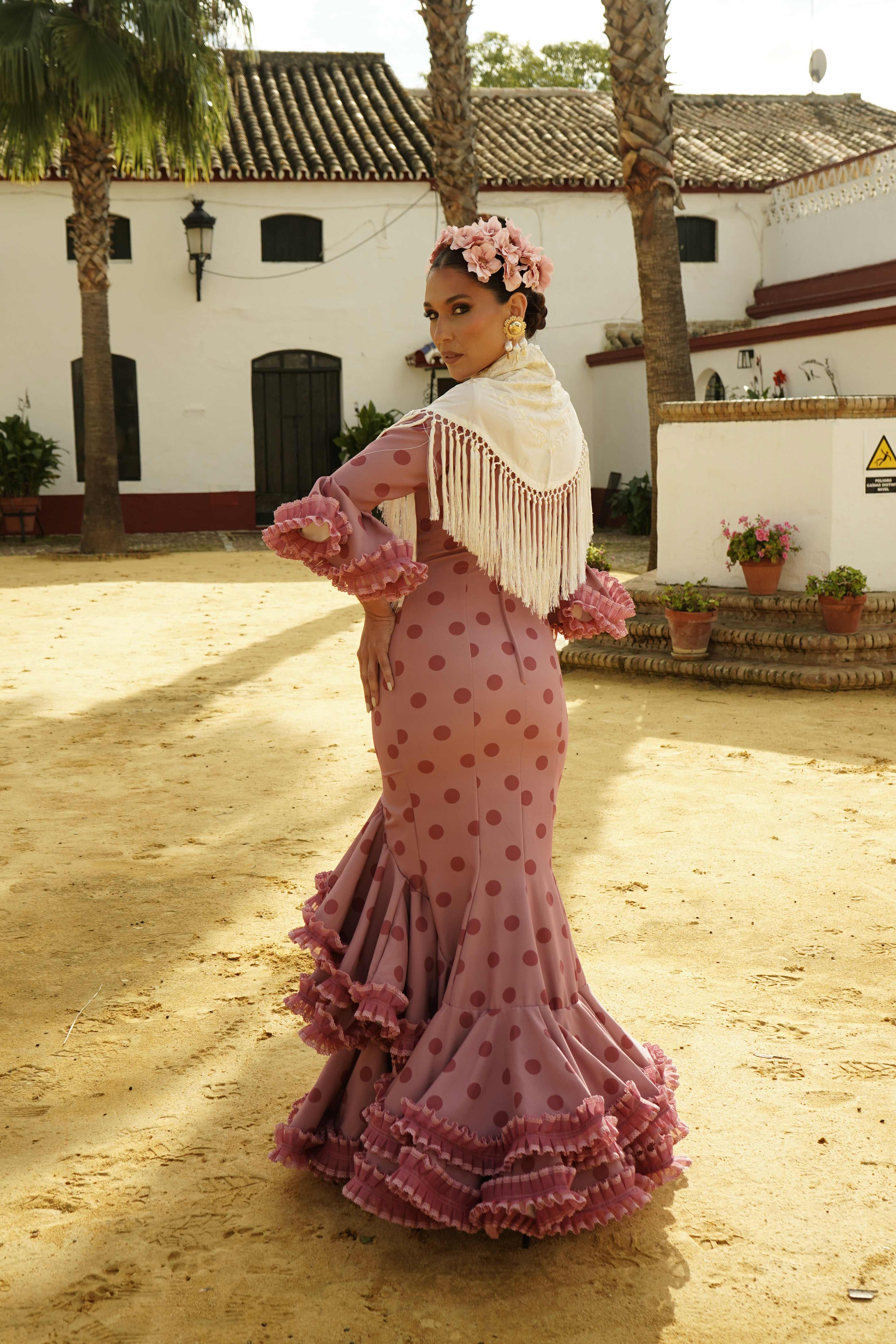 Traje Feria de Lunares Rosa