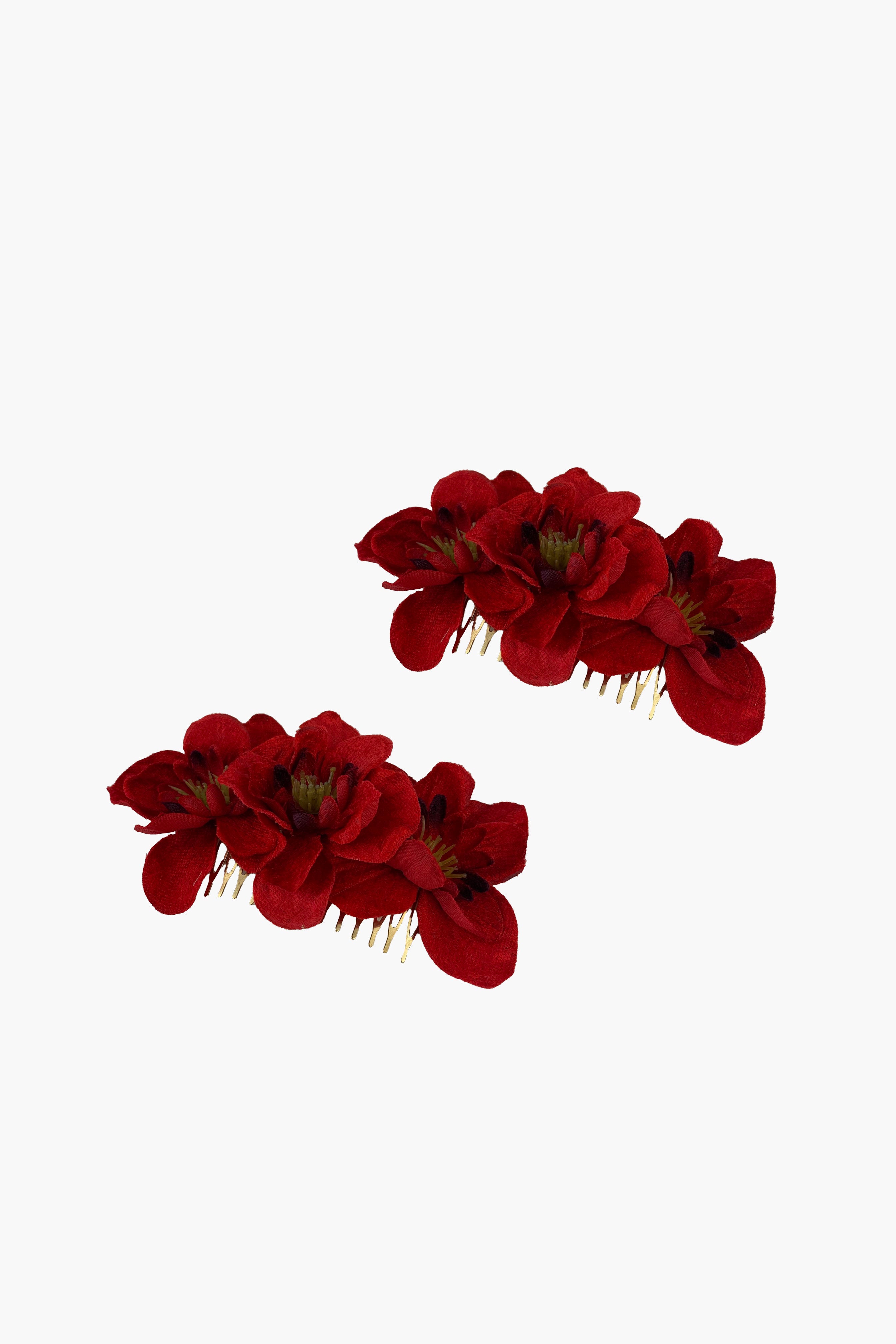 Peinecillos de flores rojas (Pack)