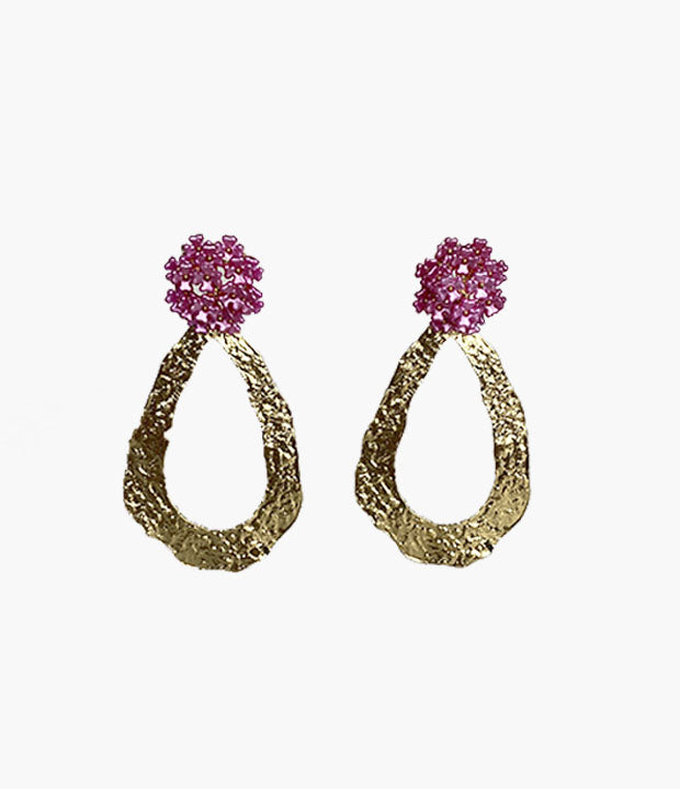 Pendientes flor rosa