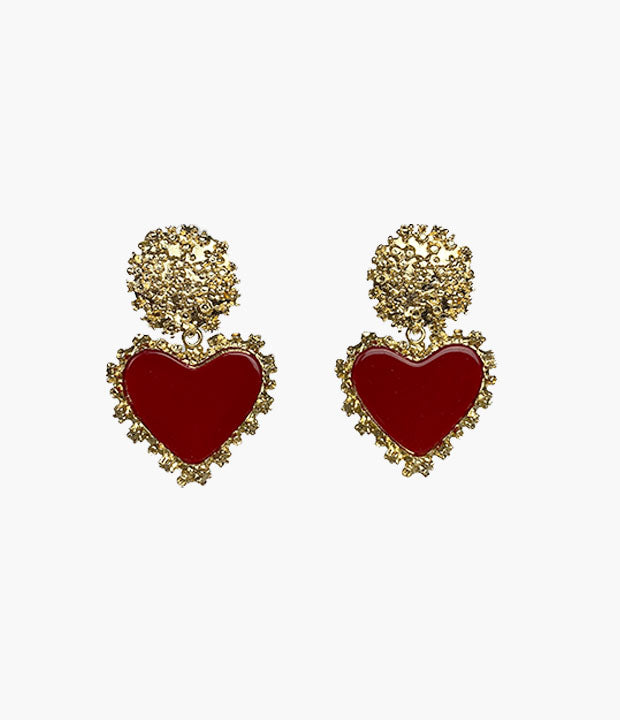 Pendientes corazón rojo