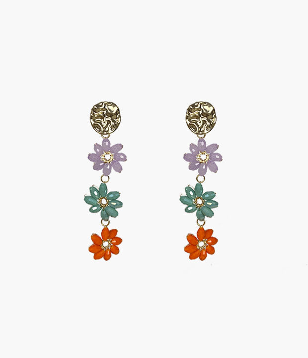 Pendientes flores multicolor